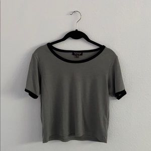 Grey & black Topshop cropped t-shirt